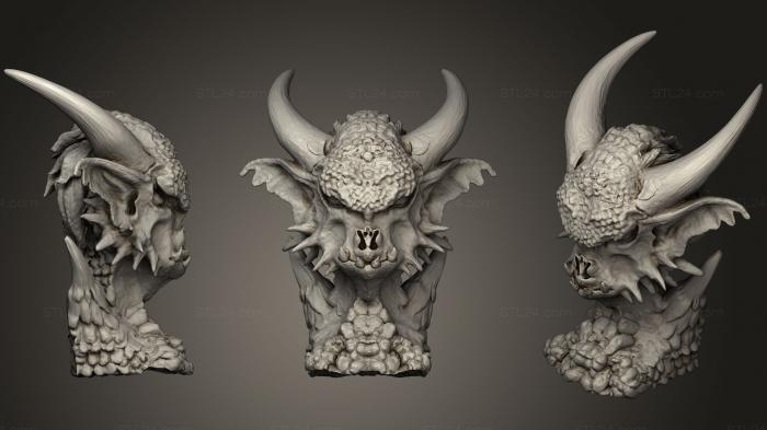 Busts of heroes and monsters (Demon (1), BUSTH_0553) 3D models for cnc